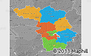 Political Map of Kaunas, desaturated