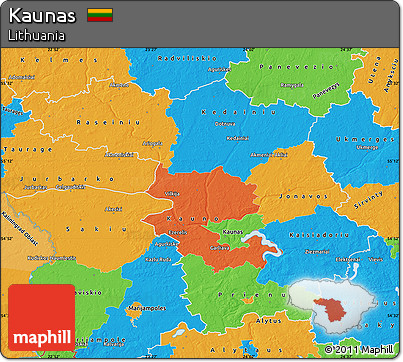 Political Map of Kaunas