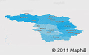 Political Shades Panoramic Map of Kaunas, single color outside