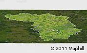 Satellite Panoramic Map of Kaunas, darken