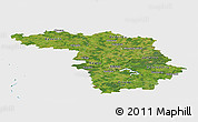 Satellite Panoramic Map of Kaunas, single color outside