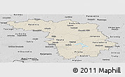 Shaded Relief Panoramic Map of Kaunas, desaturated