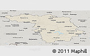 Shaded Relief Panoramic Map of Kaunas, semi-desaturated