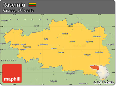 Savanna Style Simple Map of Raseiniu