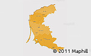Political Shades 3D Map of Klaipeda, cropped outside