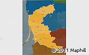 Political Shades 3D Map of Klaipeda, darken