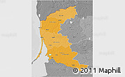 Political Shades 3D Map of Klaipeda, desaturated