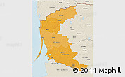 Political Shades 3D Map of Klaipeda, shaded relief outside