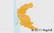 Political Shades 3D Map of Klaipeda, single color outside