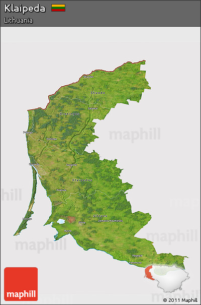 Satellite 3D Map of Klaipeda, cropped outside