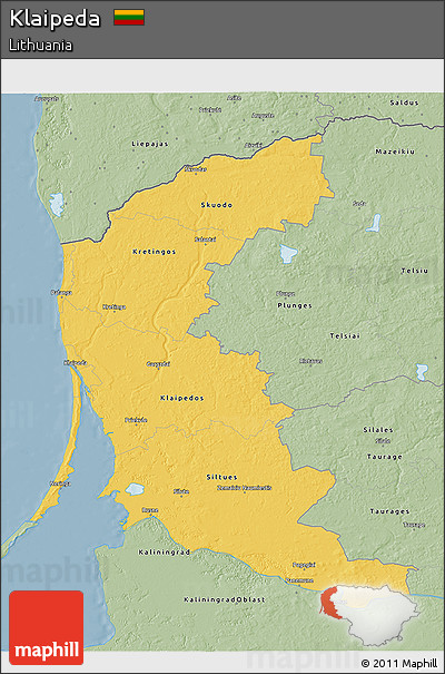 Savanna Style 3D Map of Klaipeda