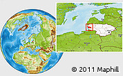 Physical Location Map of Klaipedos, highlighted country