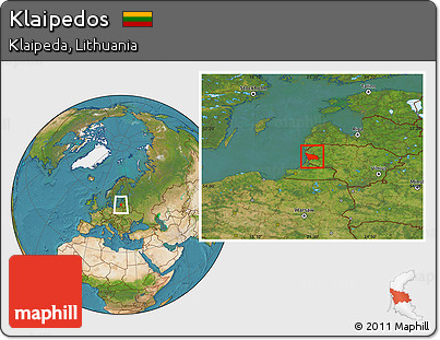 Satellite Location Map of Klaipedos