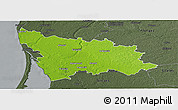 Physical Panoramic Map of Klaipedos, darken, semi-desaturated