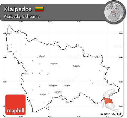 Blank Simple Map of Klaipedos, cropped outside