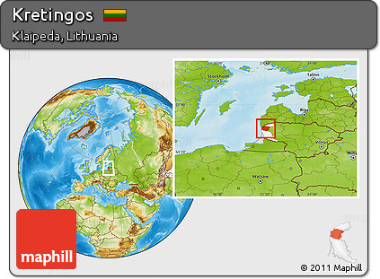 Physical Location Map of Kretingos, highlighted parent region