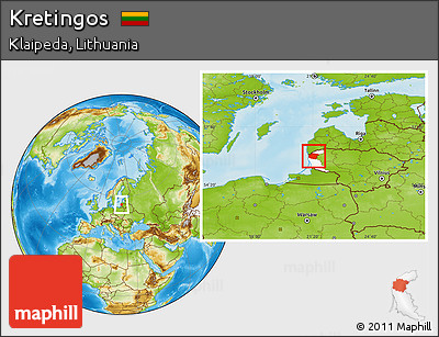 Physical Location Map of Kretingos, highlighted parent region