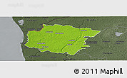 Physical Panoramic Map of Kretingos, darken, semi-desaturated