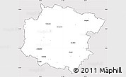 Silver Style Simple Map of Kretingos, cropped outside