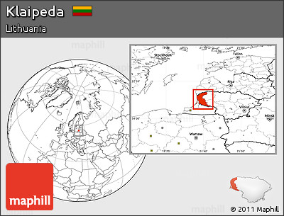 Blank Location Map of Klaipeda