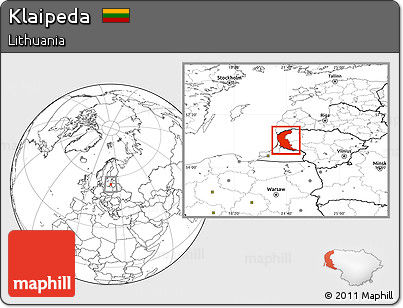 Blank Location Map of Klaipeda