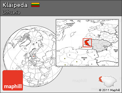 Blank Location Map of Klaipeda, highlighted country