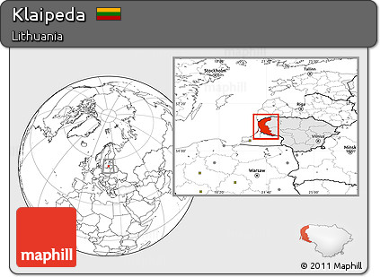 Blank Location Map of Klaipeda, highlighted country
