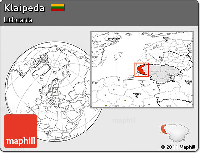 Blank Location Map of Klaipeda, highlighted country