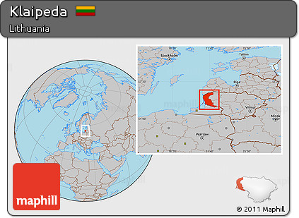 Gray Location Map of Klaipeda