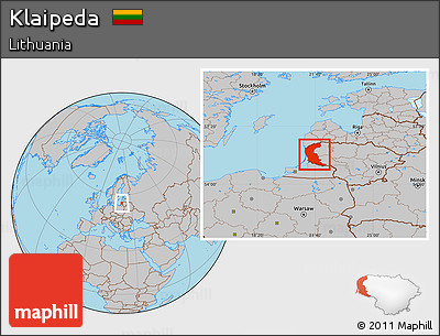 Gray Location Map of Klaipeda