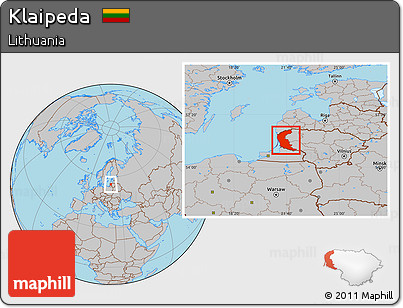 Gray Location Map of Klaipeda