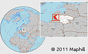 Gray Location Map of Klaipeda, highlighted country, within the entire country