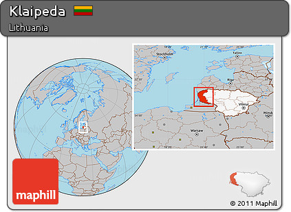 Gray Location Map of Klaipeda, highlighted country