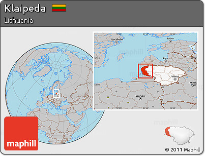 Gray Location Map of Klaipeda, highlighted country