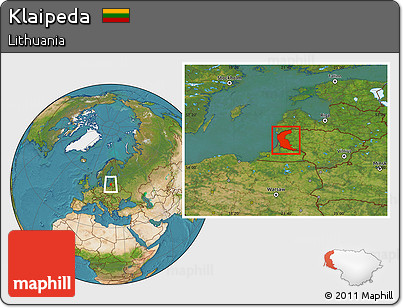 Satellite Location Map of Klaipeda