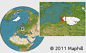 Satellite Location Map of Klaipeda, highlighted country
