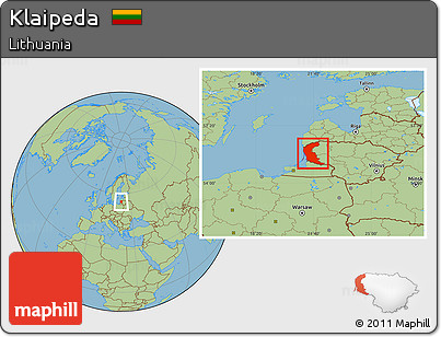 Savanna Style Location Map of Klaipeda