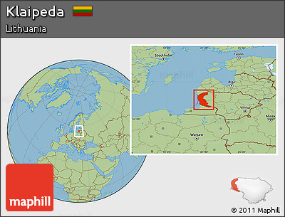 Savanna Style Location Map of Klaipeda
