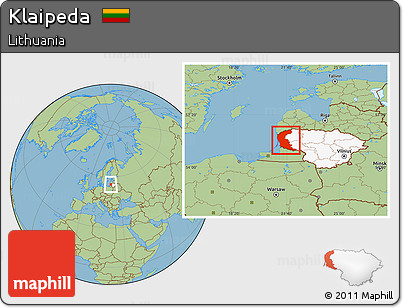 Savanna Style Location Map of Klaipeda, highlighted country