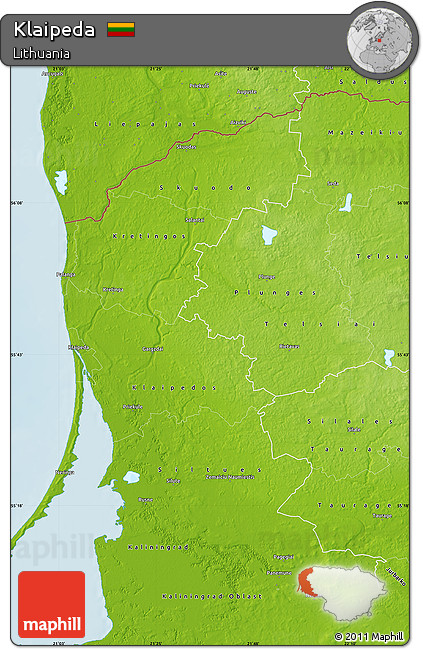 Physical Map of Klaipeda