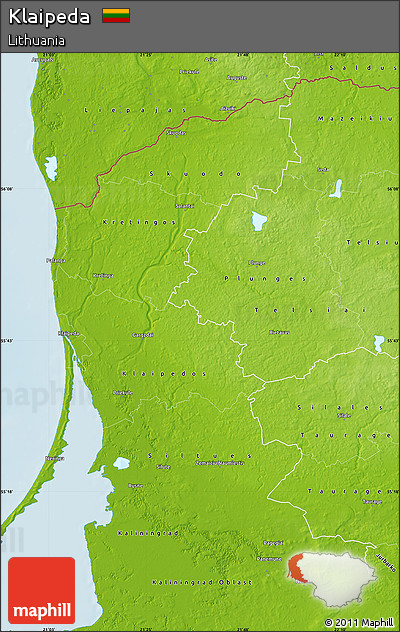 Physical Map of Klaipeda
