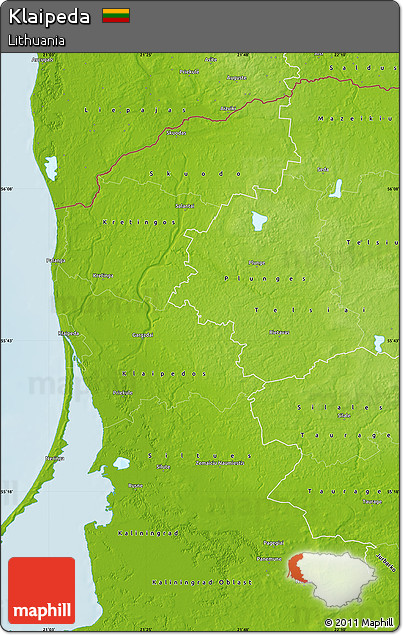 Physical Map of Klaipeda