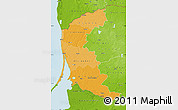 Political Shades Map of Klaipeda, physical outside