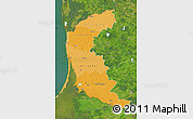 Political Shades Map of Klaipeda, satellite outside