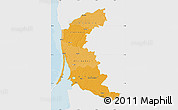 Political Shades Map of Klaipeda, single color outside