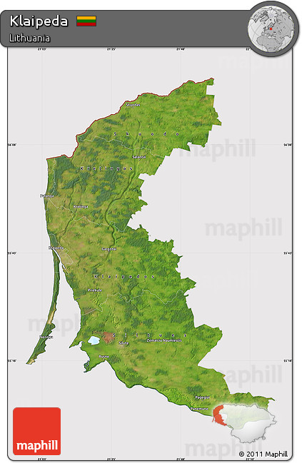 Satellite Map of Klaipeda, cropped outside