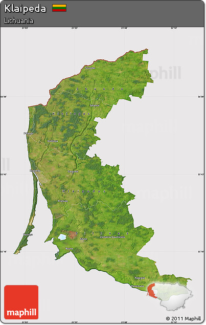 Satellite Map of Klaipeda, cropped outside