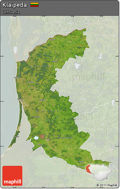Satellite Map of Klaipeda, lighten