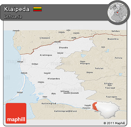 Classic Style Panoramic Map of Klaipeda