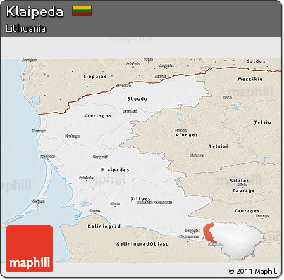 Classic Style Panoramic Map of Klaipeda